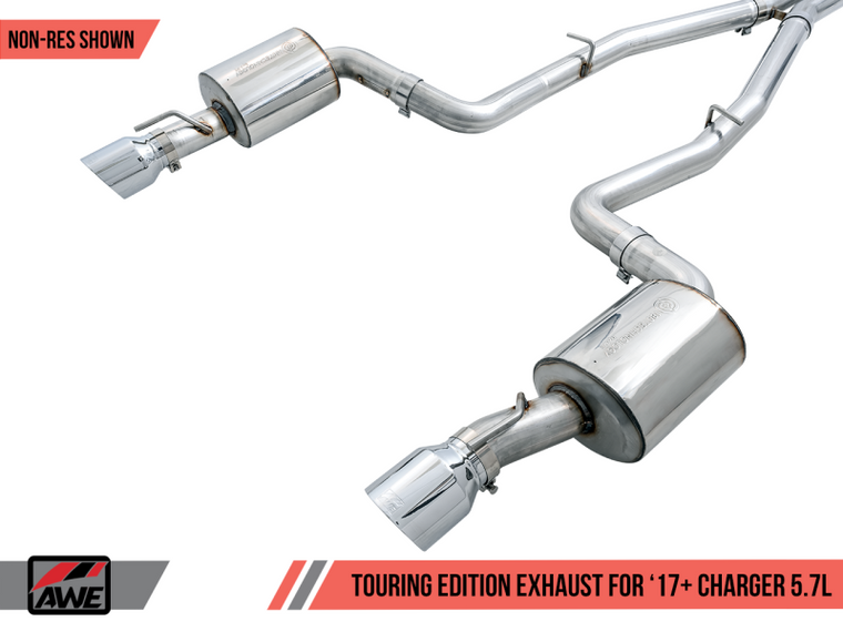 AWE Tuning 17+ Dodge Charger 5.7 Touring Edition Exhaust - Non-Resonated - Chrome Silver Tips