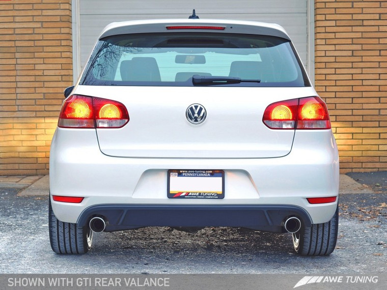 AWE Tuning Golf TDI (GTI Style) Performance Exhaust - Diamond Black Slash Cut Tips