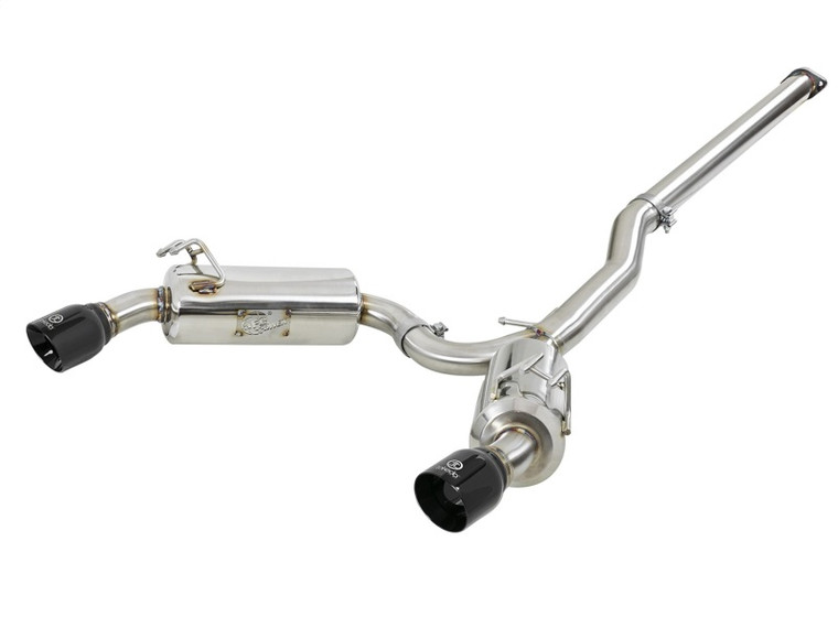 aFe Takeda 3in. to 2.5in. 304 SS C/B Exhaust 08-15 Mitsubishi Lancer EVO I4-2.0L (t) - Black Tips