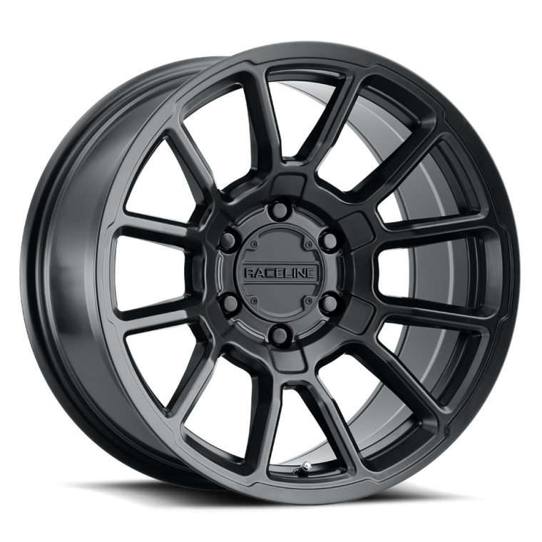 Raceline 950B Gauge 18x9in / 6x139.7 BP / -12mm Offset / 106.1mm Bore - Satin Black Wheel