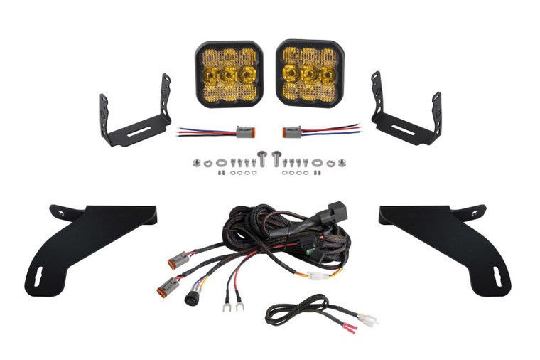 Diode Dynamics 21-22 Ford F-150 SS5 Bumper LED Pod Light Kit - Yellow Pro Combo