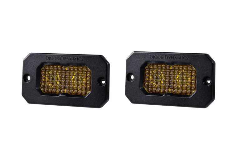 Diode Dynamics Stage Series 2 In LED Pod Sport - Yellow Flood Flush ABL (Pair)