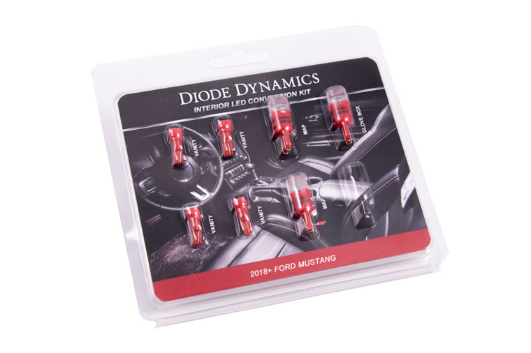 Diode Dynamics 18-19 Mustang Stage 1 Mustang Interior LED Light Kit - Red