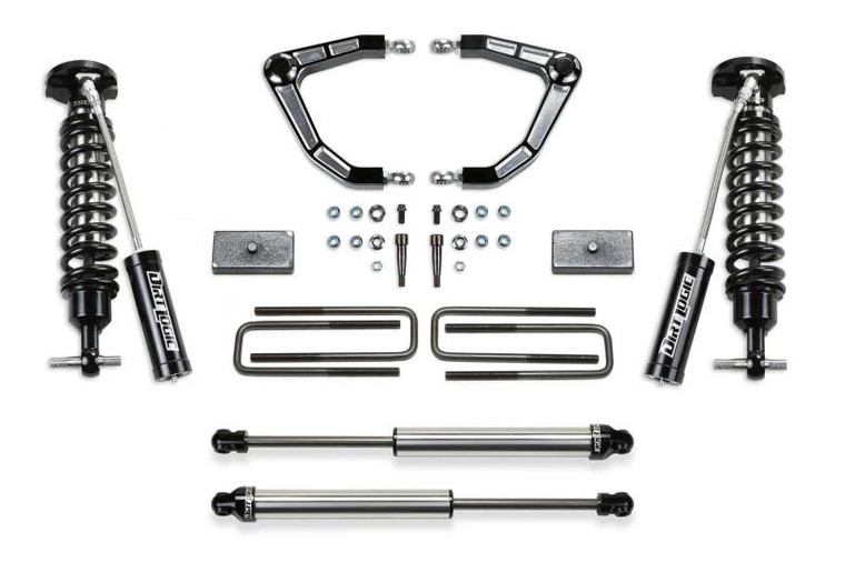 Fabtech 2019 GM C/K1500 3in Alum. UCA System w/Bearing Rod Ends w/DL 2.5 Resi Coils & DL 2.25 Shocks