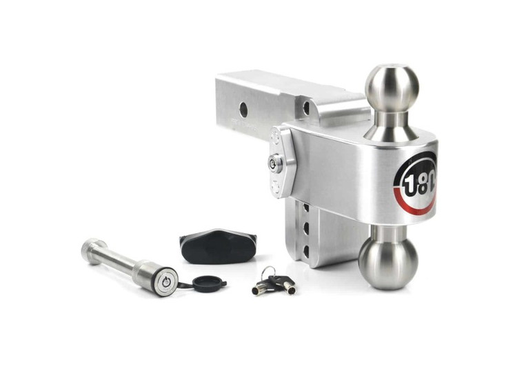 Weigh Safe 180 Hitch 4in Drop Hitch & 2.5in Shank (10K/18.5K GTWR) w/WS05 - Aluminum LTB4-2.5-KA