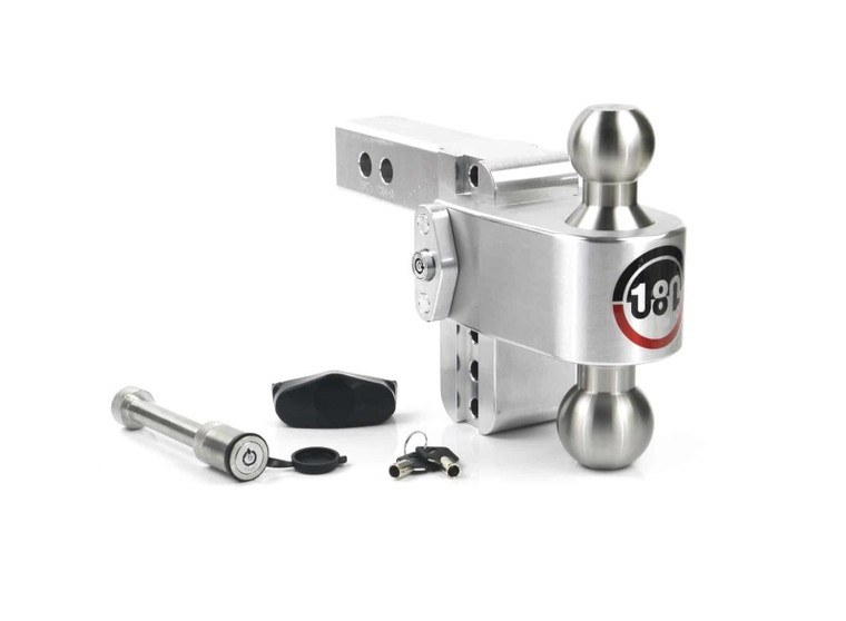 Weigh Safe 180 Hitch 4in Drop Hitch & 2in Shank (10K/12.5K GTWR) w/WS05 - Aluminum LTB4-2-KA