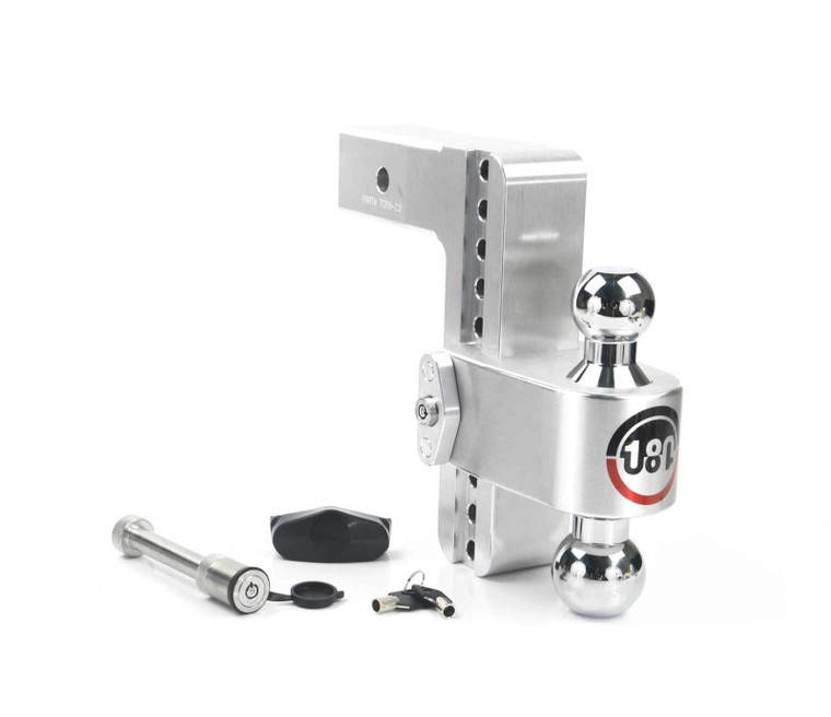 Weigh Safe 180 Hitch 8in Drop Hitch & 2.5in Shank (10K/18.5K GTWR) w/WS05 - Aluminum CTB8-2.5-KA