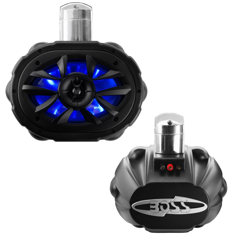 BOSS Audio Systems 6 x 9In ATV UTV Marine Waketower Stereo Speakers - RGB Illumination