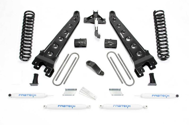 Fabtech 2018 Ford F450/F550 4WD Diesel 6in Radius Arm System w/Perf. Shocks