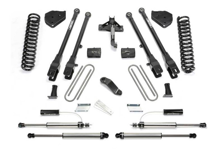 Fabtech 17-19 Ford F250/350 4WD Gas 6in 4 Link System w/DL 2.25 Resi Shocks & Rear DL Shocks