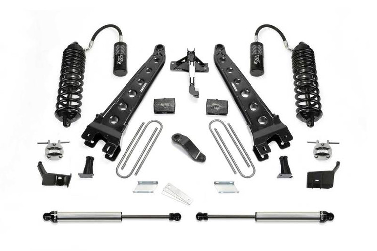 Fabtech 2017 Ford F450/F550 4WD Diesel 6in Radius Arm System w/DL 4.0 Coilover & Rear DL 2.25 Shocks