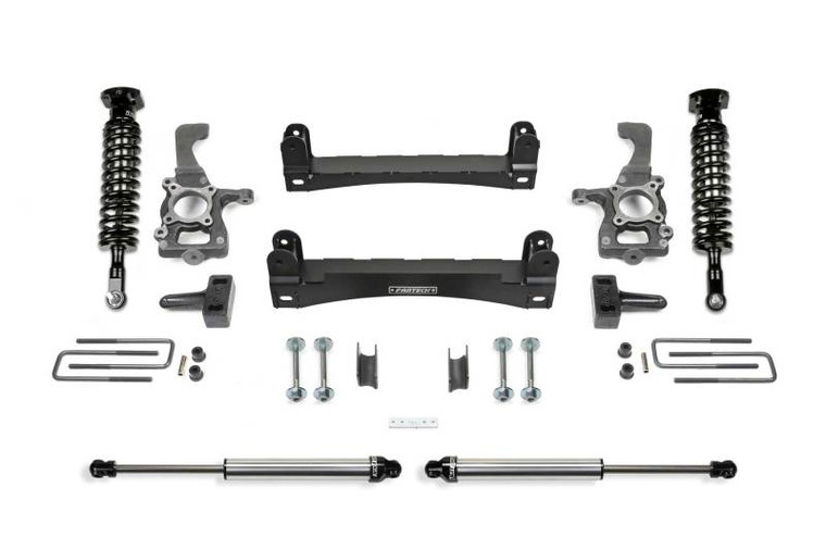 Fabtech 15-18 Ford F150 2WD 4in Perf. System w/Dl 2.5 Coilovers & Rear DL 2.25 Shocks