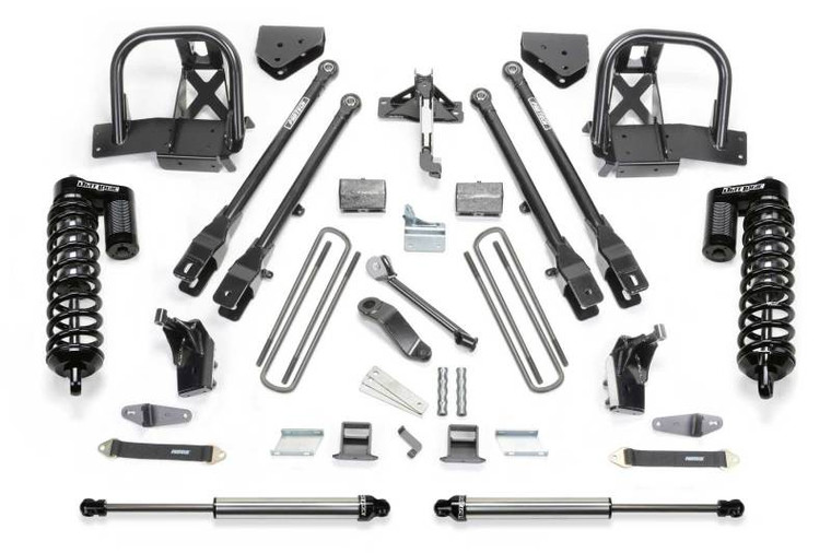 Fabtech 11-13 Ford F450/550 4WD 10 Lug 6in 4 Link System w/DL 4.0 Coilovers & Rear DL Shocks