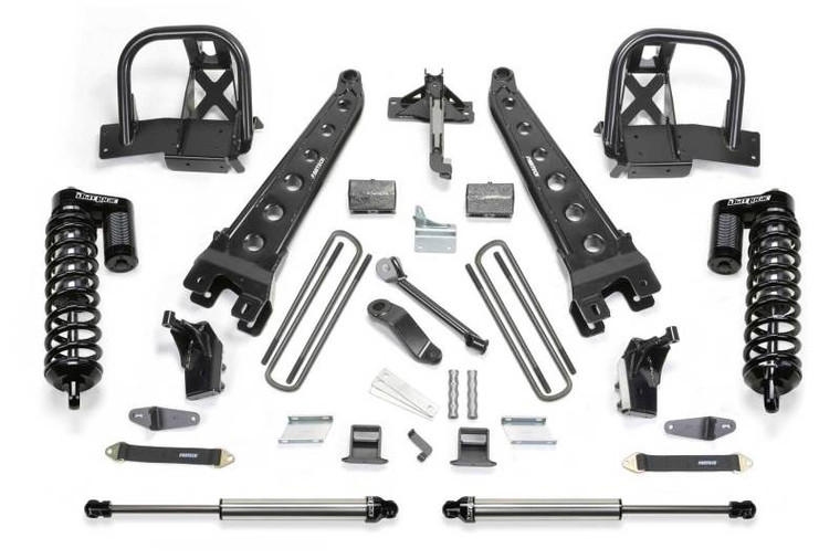 Fabtech 11-13 Ford F450/550 4WD 10 Lug 6in Radius Arm System w/DL 4.0 Coilovers & Rear DL Shocks