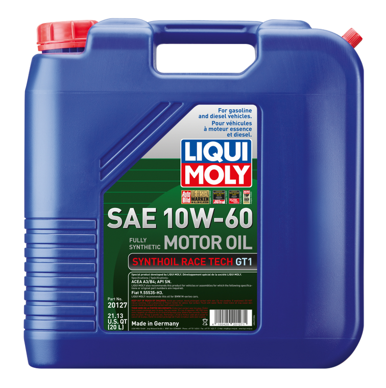 LIQUI MOLY 20L Synthoil Race Tech GT1 Motor Oil 10W-60