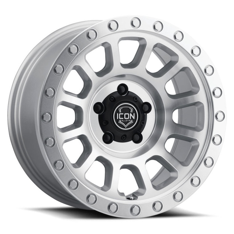 ICON Hulse 17 X 8.5 5 X 4.5 0mm Offset 4.75in BS Silver Machined