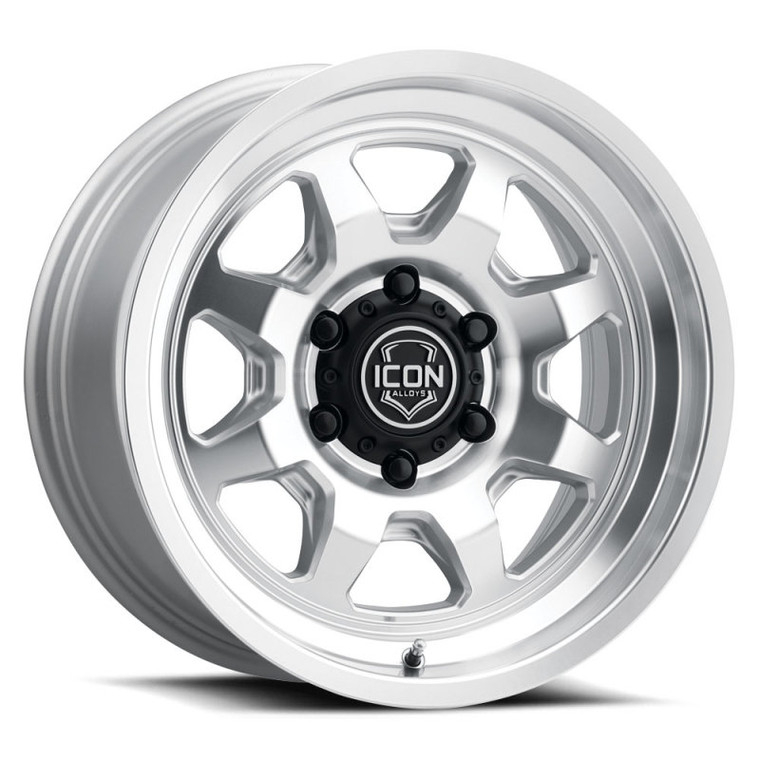 ICON Nuevo 17 X 8.5 6 X 5.5 0mm Offset 4.75in BS Silver Machined