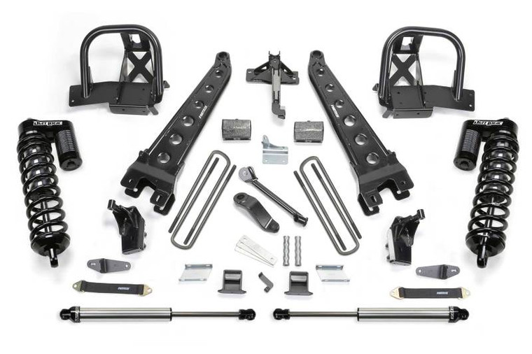 Fabtech 08-10 Ford F450/F550 4WD 6in Radius Arm System w/DL 4.0 Coilovers & Rear DL Shocks