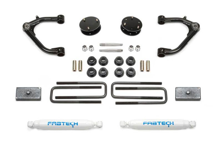 Fabtech 2019 GM K1500 3.5in Uniball UCA System w/Rear Perf. Shocks