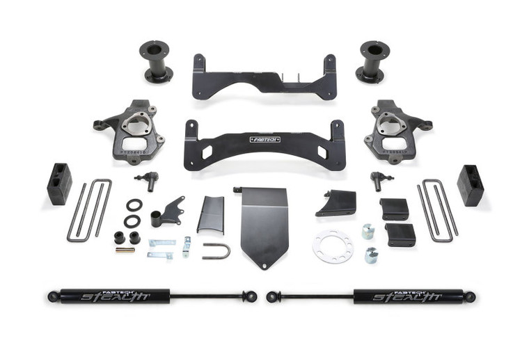 Fabtech 14-18 GM C/K1500 w/OE Alum. UCA 6in Basic System Gen II w/Rear Stealth Shocks
