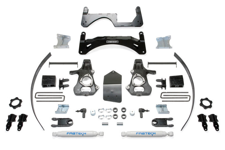 Fabtech 14-18 GM K1500 w/OE Alum. UCA 6in Basic System w/Perf. Shocks