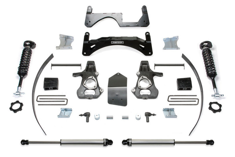 Fabtech 14-18 GM C/K1500 w/OE Forged UCA 6in Basic System w/DL 2.5 Coilovers & Rear DL Shocks