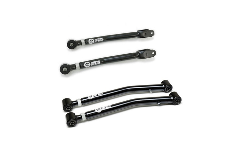 Adjustable Front Upper + Lower Control Arms for 0-4.5 Inch Lift for 18-24 Jeep Wrangler JL, 20-24 Jeep Gladiator JT Freedom Off-Road