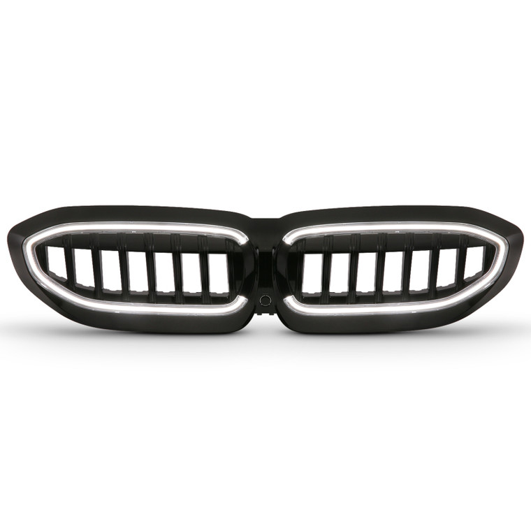 Anzo 19-22 BMW 3 Series Black Housing Full LED Front Grille w/ Initiation & Running Light