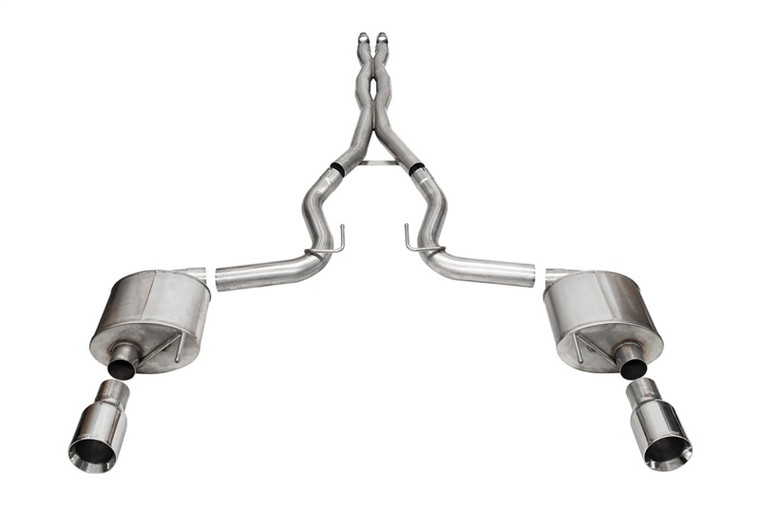 Corsa 24+ Ford MustangGT Sport Cat-Back Exhaust Sys. 3.0in Dual Rear Exit w/4.5in Straight Cut Tips