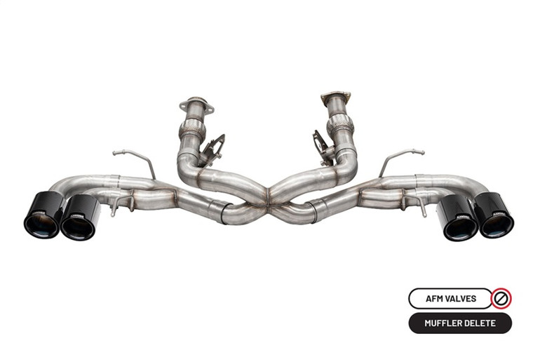 Corsa 2020-2025 Chevrolet Corvette C8 RWD 3in Track Cat-Back Delete Exhaust w/4.5in CF Black PVDTips
