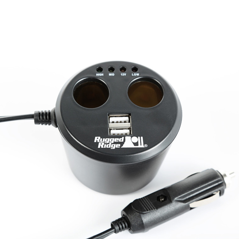 Rugged Ridge Power Cup 2 x USB + 2 x Accessory Ports