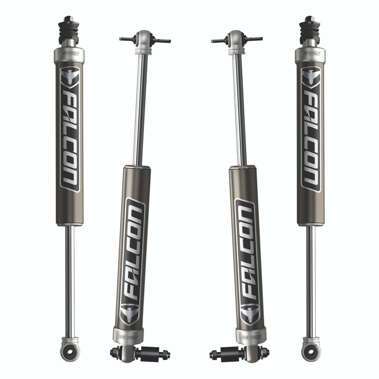 Falcon Series 2.1 Monotube ShocksFalcon Series 2.1 Monotube Shocks deliver increased stability improved ride quality and comfort for daily driven Jeeps in a compact and affordable package. Fixed-rate Series 2.1 shocks have been optimized for on- a...