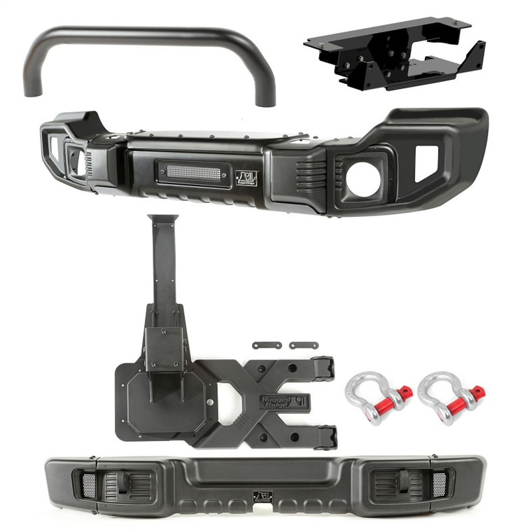 Rugged Ridge Spartacus Overrider Bumper Set F&R HD 07-18 Jeep Wrangler JK