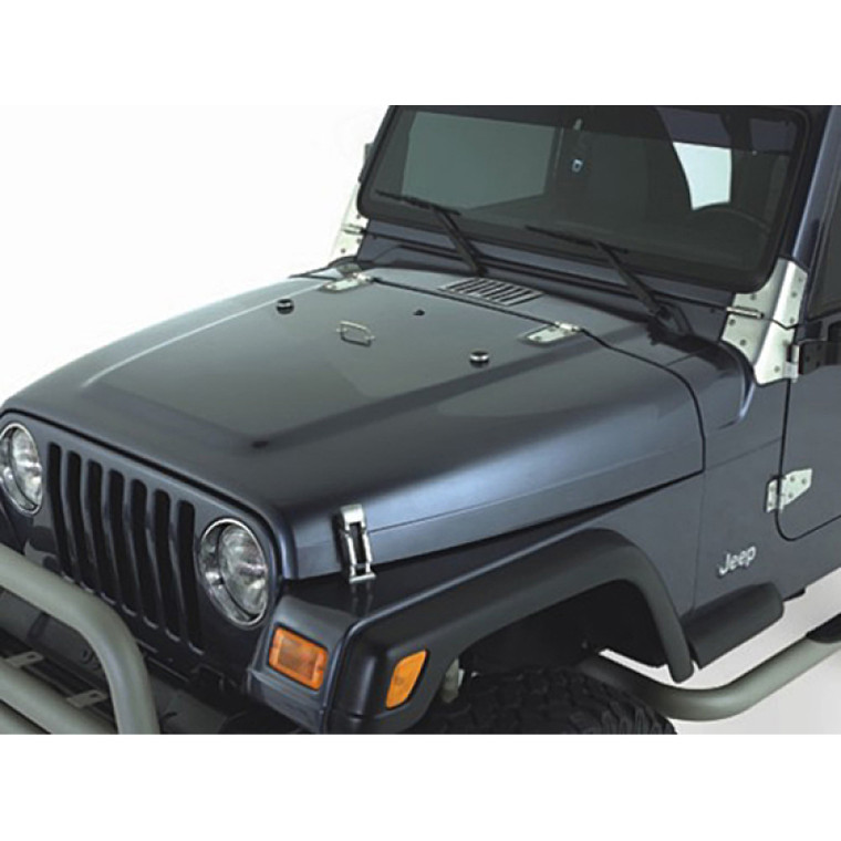 Rugged Ridge 98-06 Jeep Wrangler TJ Satin Stainless Steel Complete Hood Kit