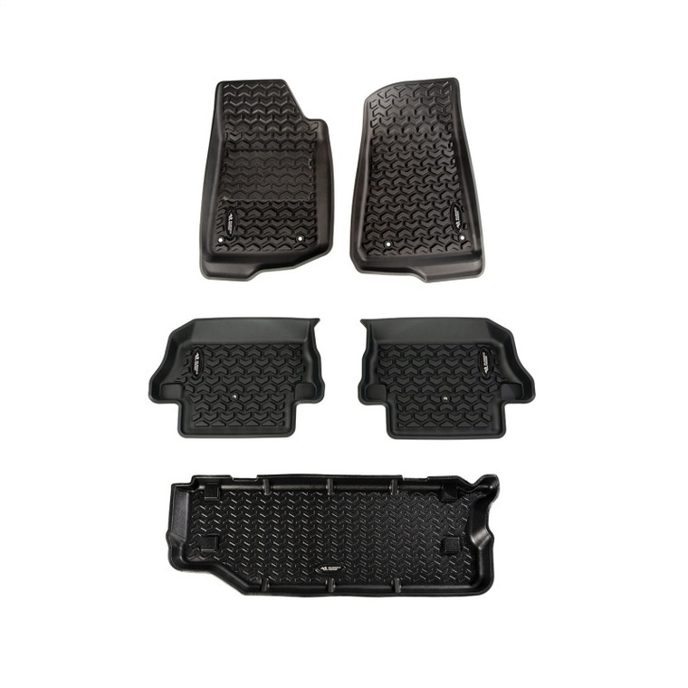 Rugged Ridge Floor Liner Kit Black F/R/Short Cargo 18-20 Jeep Wrangler JL 2Dr