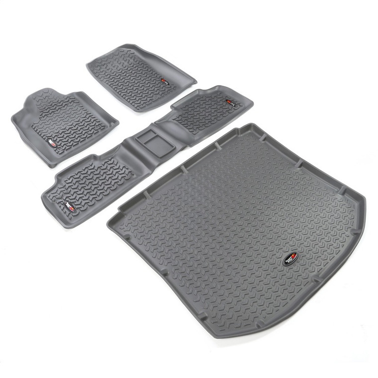 Rugged Ridge Floor Liner Front/Rear/Cargo Gray 2011-2019 Jeep Grand Cherokee WK2