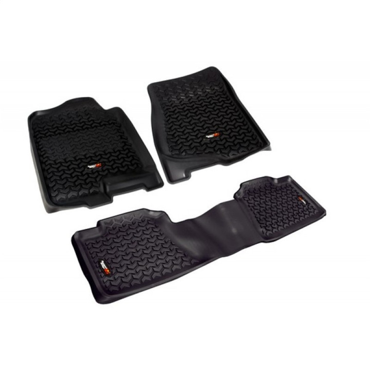 Rugged Ridge Floor Liner Front/Rear Black 2007-2013 Chevrolet / GMC Silverado / Sierra Crew Cab