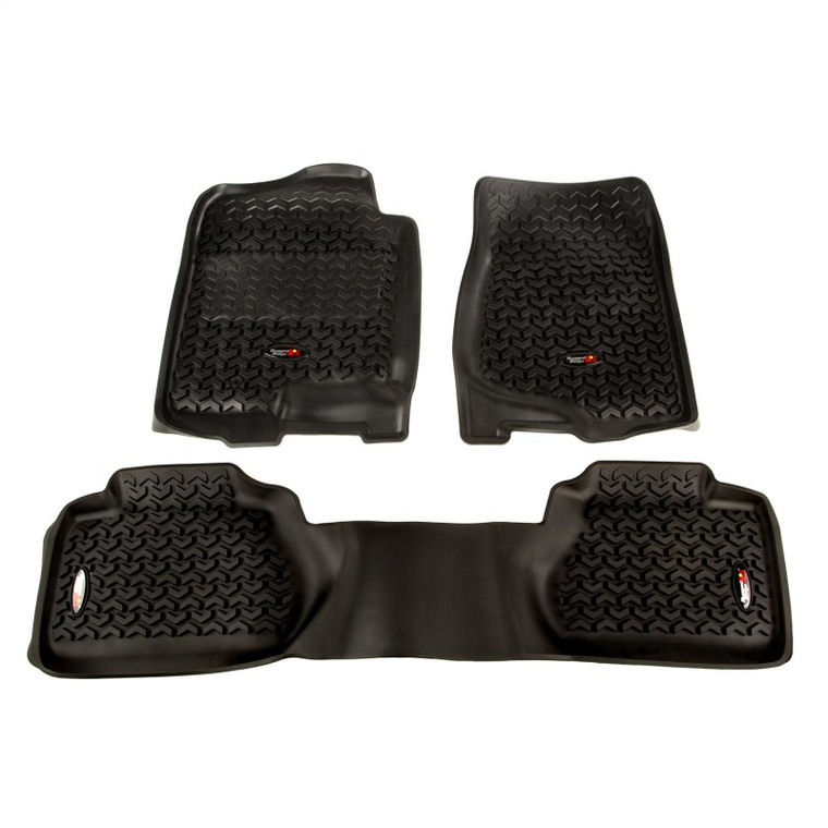 Rugged Ridge Floor Liner Front/Rear Black 2007-2011 Chevrolet / GMC Silverado / Sierra Extended Cab