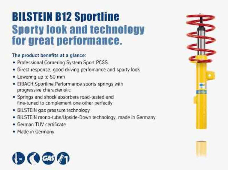 Bilstein 2006 Seat Leon Stylance Front and Rear Suspension Kit 46-000224