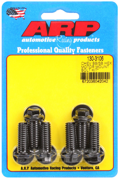 ARP Chevy Hex Motor Mount Bolt Kit w/ energy suspension Mounts 130-3106