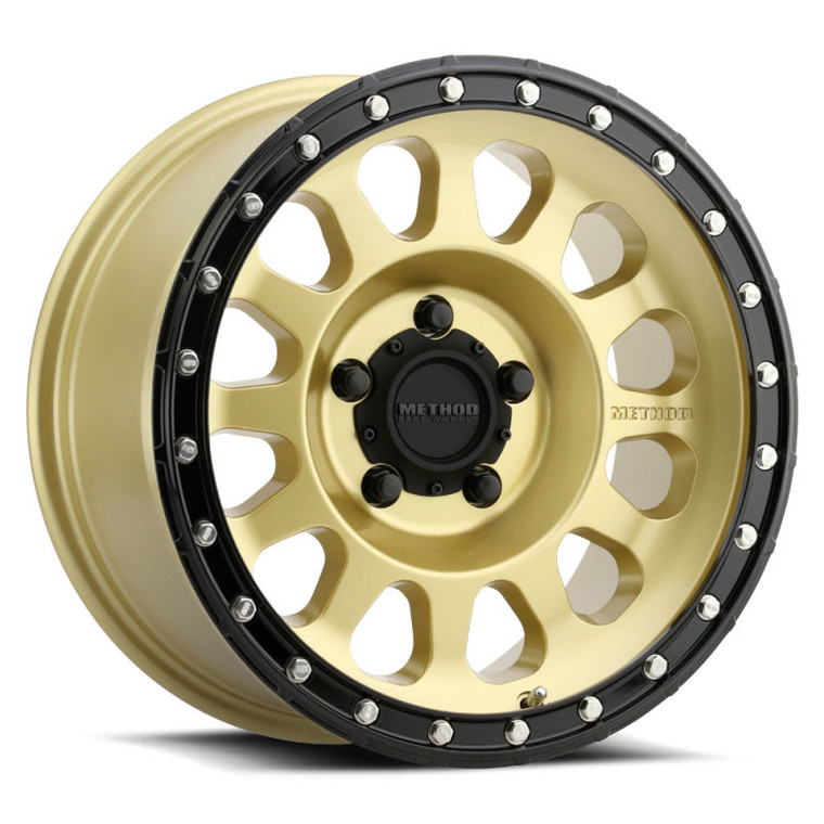 Method MR315 17x9 -12mm Offset 5x5 71.5mm CB Gold/Black Street Loc Wheel