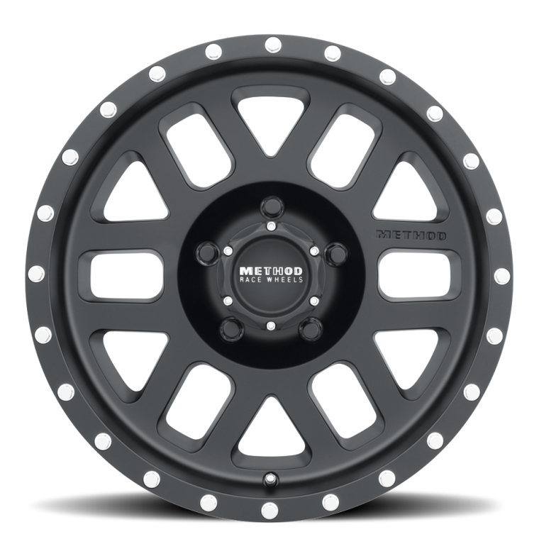 Method MR306 Mesh 18x9 -12mm Offset 5x5 94mm CB Matte Black Wheel