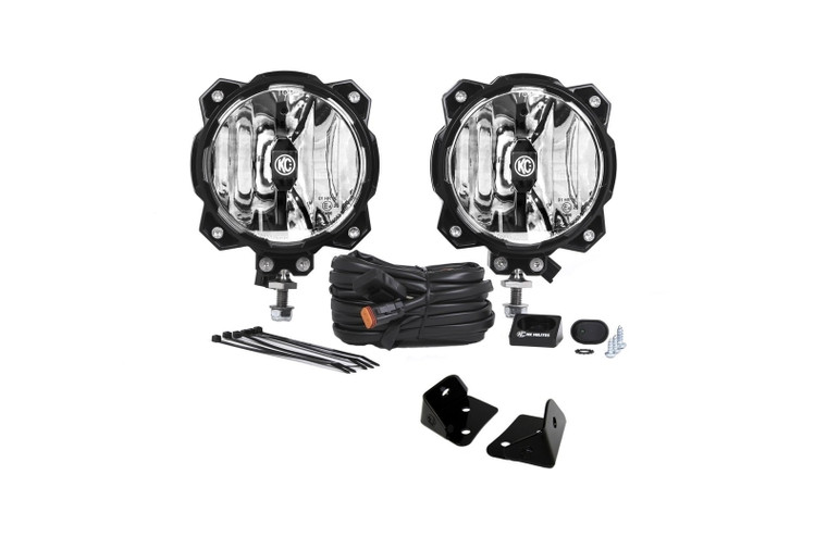 KC HiLiTES 07-18 Jeep JK A-Pillar Mount Light Kit w/6in. Gravity LED Pro6 Driving Beam 20w Lights