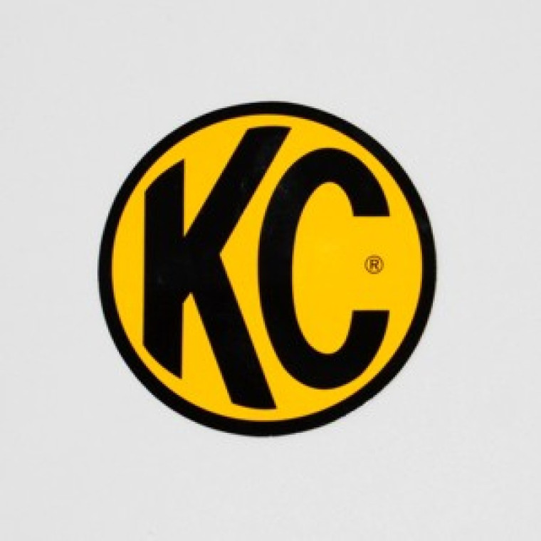 KC HiLiTES 6in. Round KC Logo Decal - Yellow w/Black