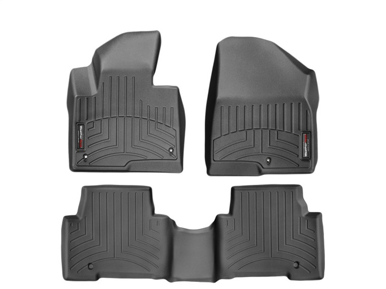 WeatherTech 13+ Hyundai Santa Fe Front and Rear Floorliners - Black 44440-1-2