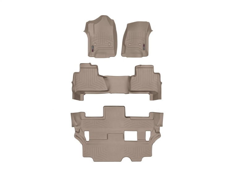WeatherTech 15+ Chevy Tahoe Front Rear and Rear FloorLiners - Tan