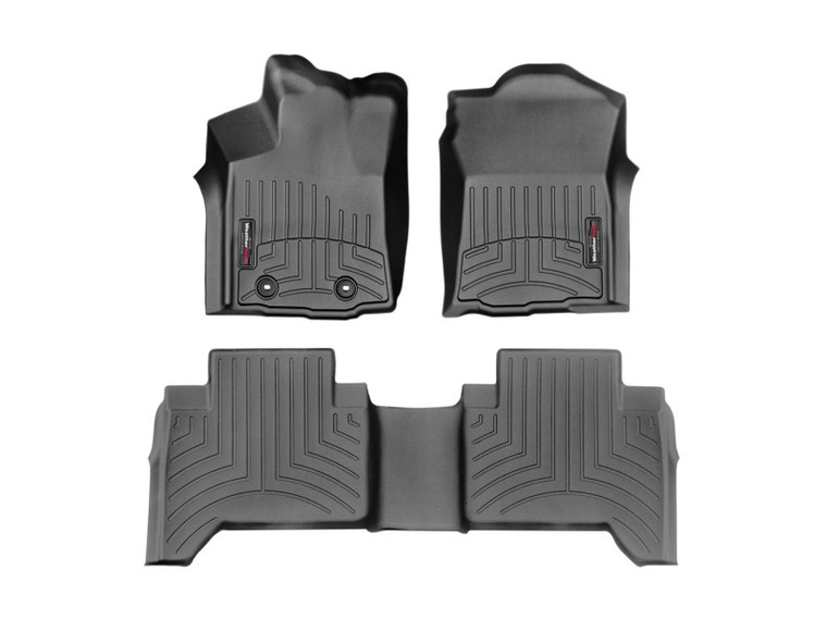 WeatherTech 16+ Toyota Tacoma Double Cab Front and Rear Floorliners - Black