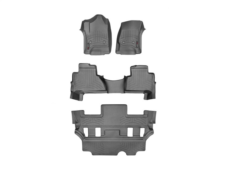 WeatherTech 15+ Cadillac Escalade Front Rear and Rear FloorLiners - Black