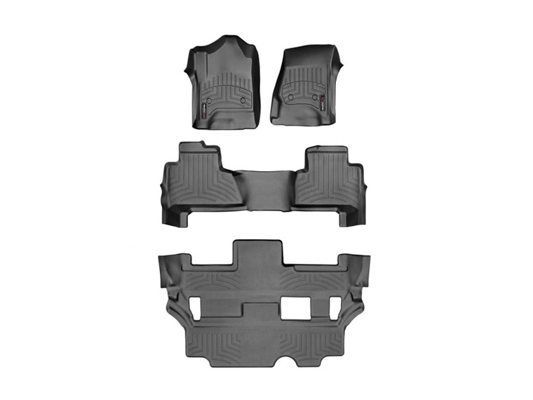 WeatherTech 15+ Cadillac Escalade/GMC Yukon Front Rear and  Rear FloorLiner - Black