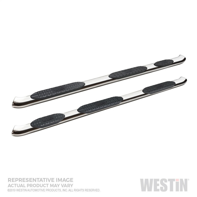 Westin 2019 Chevrolet Silverado Double Cab PRO TRAXX 5 W2W Oval Nerf Step Bars - Stainless Steel